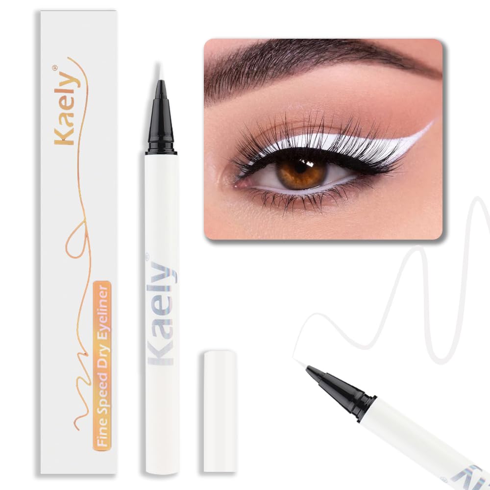 Evpct White Waterproof Liquid Eyeliner Set - Ultra-Fine, Long-Lasting, Speed Dry, 1 Count