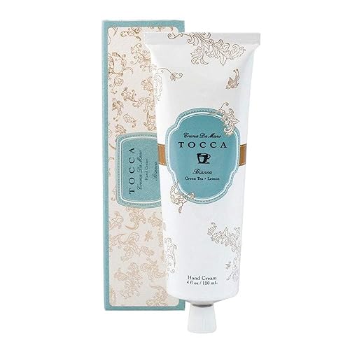 Tocca Bianca Hand Cream 4 Oz - Moisturizing Rose, Lemon & Green Tea - Quick Absorbing