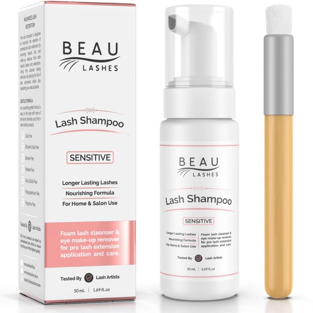 Beau Lashes Korean Eyelash Extension Foam Cleanser Shampoo 50Ml - Oil Free, Paraben & Sulfate Free