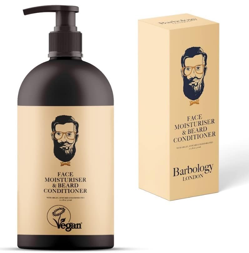 Barbology London 2-In-1 Beard & Face Moisturizer With Jojoba, Argan & Avocado Oil,