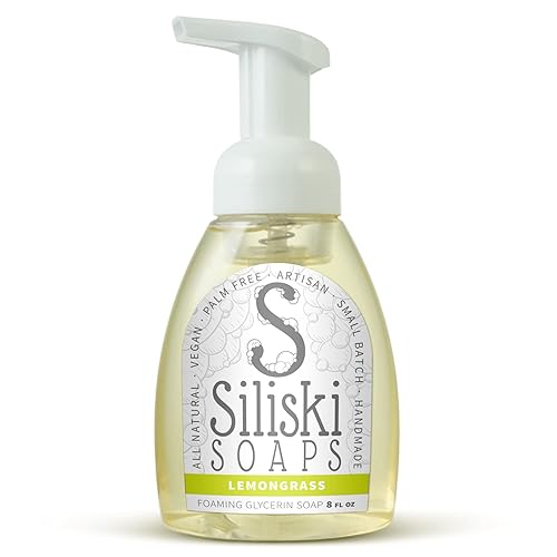 Siliski Foaming Glycerin Soap - All Natural Vegan Lemongrass, 8 Fl Oz