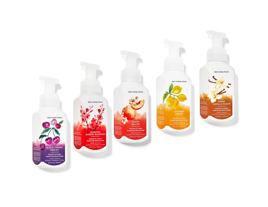 Bath & Body Works Foaming Hand Soaps Set - 5 Fresh & Fruity Gentle Soaps