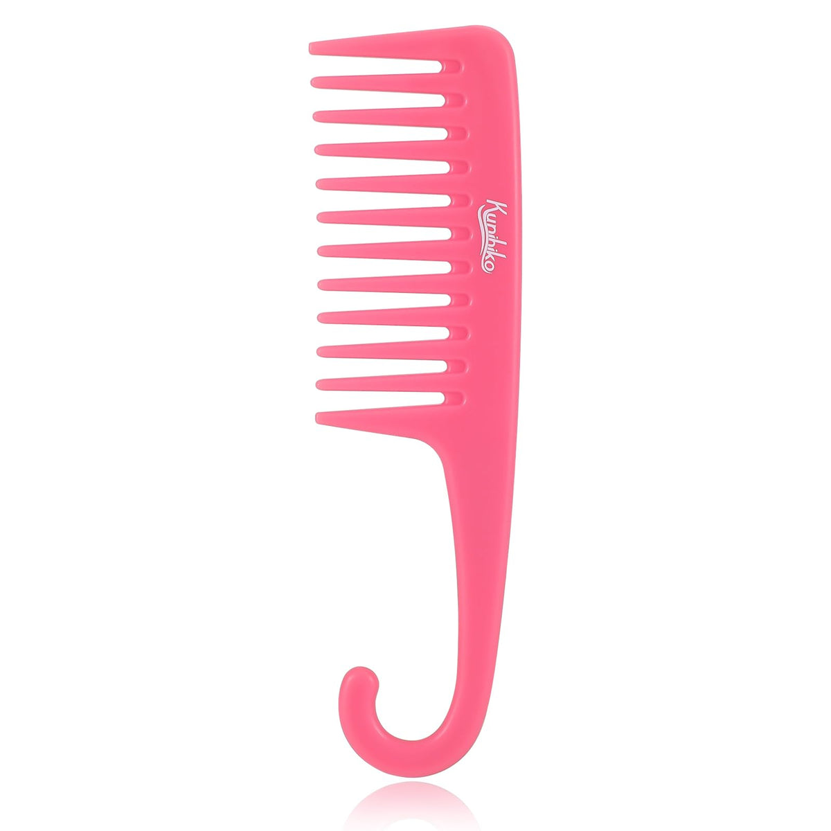 Kunihiko Wide Tooth Comb For Curly Hair - Pink Shower Comb For Professional Styling