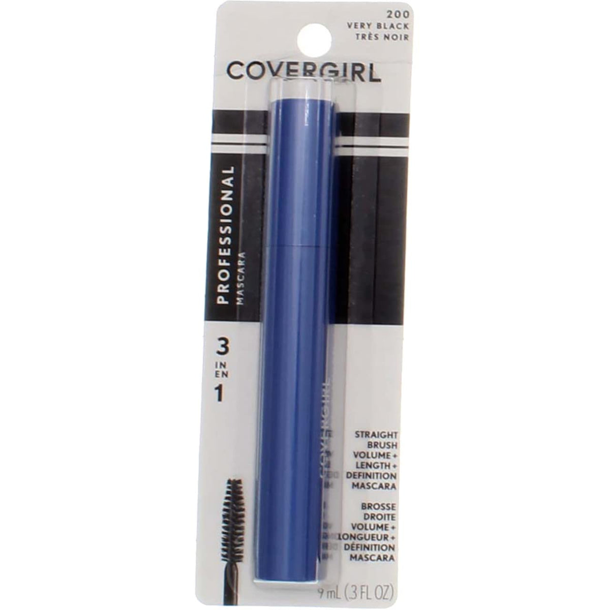 Covergirl Professional Mascara, Regular Brush, Very Black, 2-Pack, 0.3 Fl Oz Each