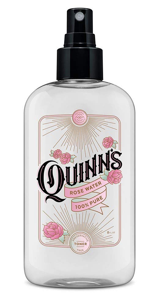 Quinn’S Rose Water Facial Toner Spray - Hydrating Mist For Hair & Skin, 8 Fl Oz