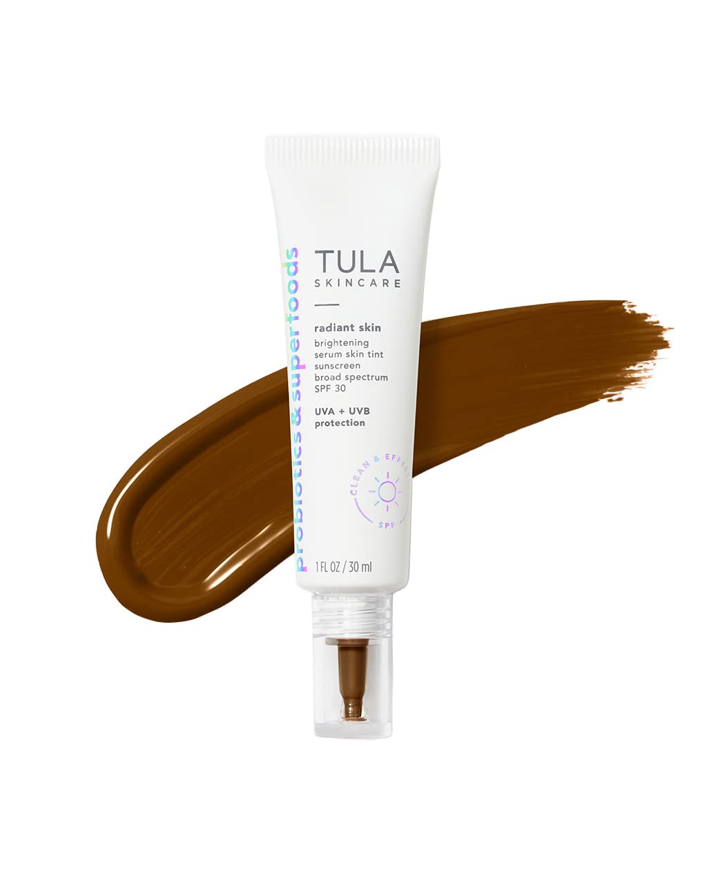 TULA Skin Care Radiant Skin Brightening Serum Tint SPF 30 - Shade 26, 1 fl oz