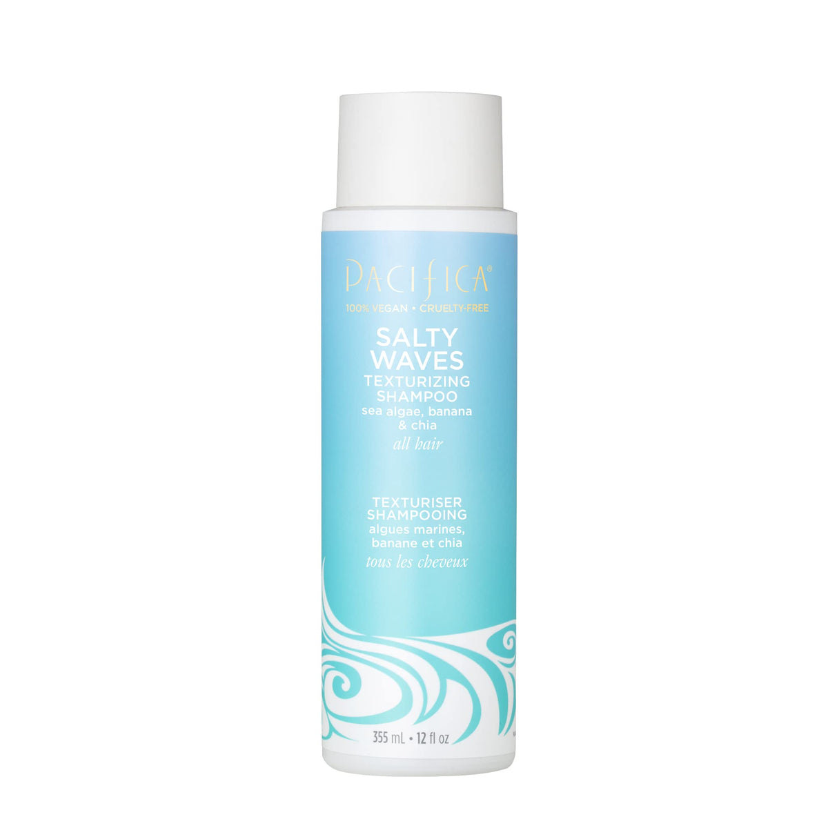 Pacifica Salty Waves Texturizing Shampoo - Beachy Look, Moisturizing, Vegan, 12 Fl Oz