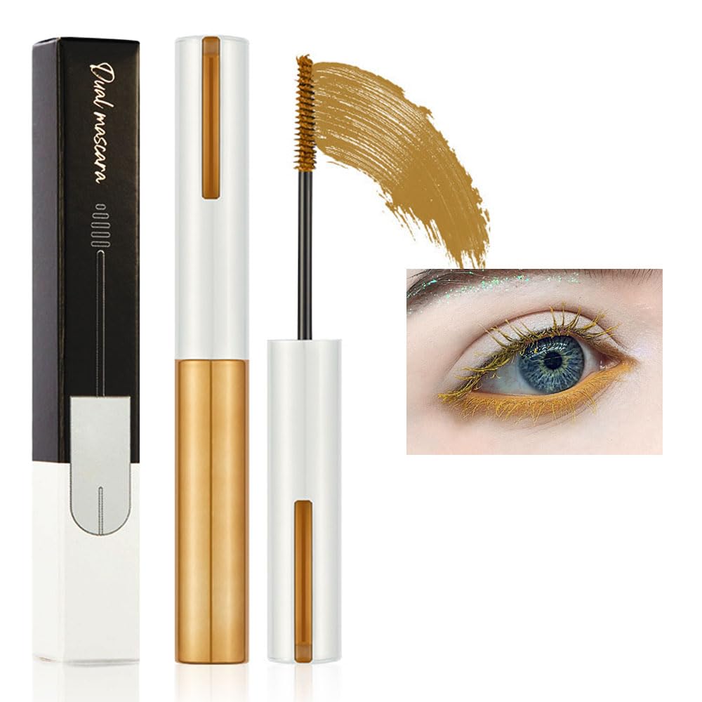 Bingbrush Colored Waterproof Mascara With Comb, Voluminous & Long-Lasting Eye Makeup, 1Oz Gold