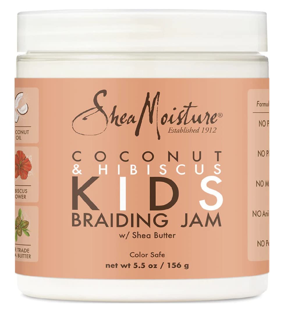 Sheamoisture Kids Braiding Jam, Coconut & Hibiscus, 5.5 Ounce, Hair Styling Gel For Kids