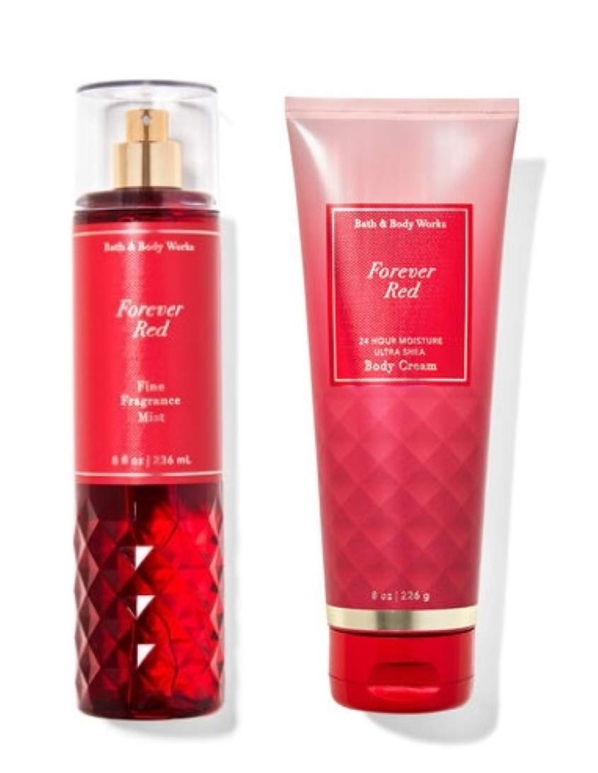 Bath & Body Works Forever Red Gift Set - Fine Fragrance Mist & Body Cream, 2 Piece Set