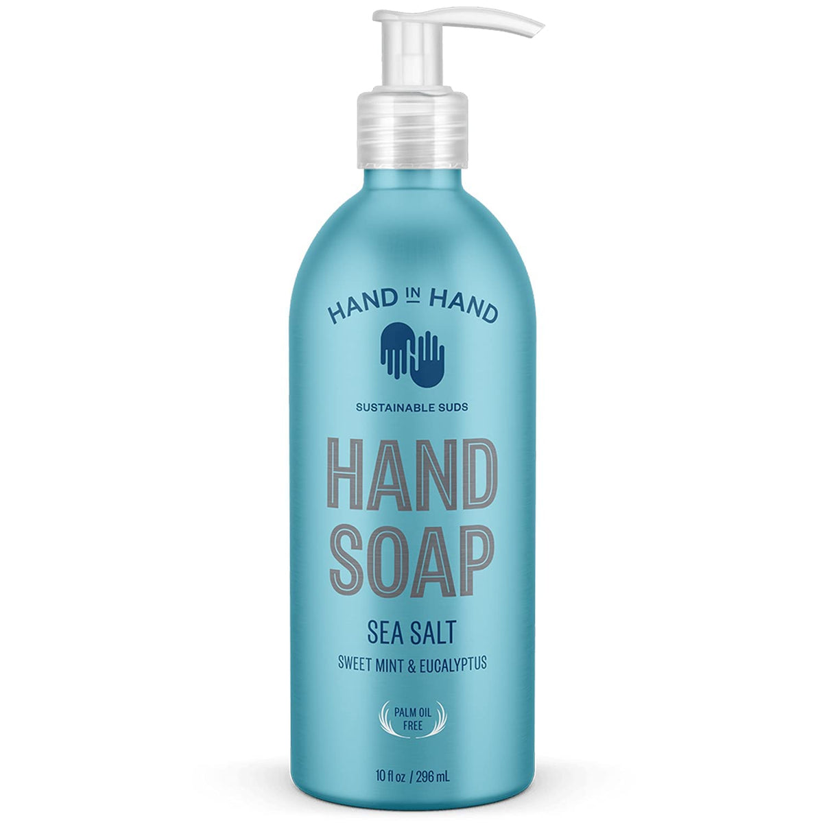 Hand In Hand Liquid Hand Soap, 10 Fl Oz, Sweet Mint & Eucalyptus, Sea Salt Scent