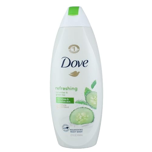 Dove Body Wash Go Fresh Cucumber & Green Tea, 22Oz, Pack Of 3, Moisturizing Cleanser