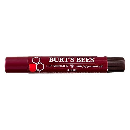 Burt'S Bees Lip Shimmer In Plum - 0.09 Oz Moisturizing Color For Lips, 1 Count