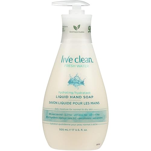 Live Clean Liquid Hand Soap Fresh Water - 17 Oz, Gentle Cleanser For Hands, Eco-Friendly