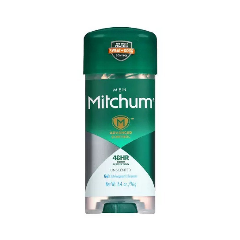 Mitchum Advanced Anti-Perspirant & Deodorant For Men, Unscented Gel, 3.4 Oz Stick,