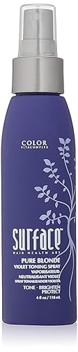 SURFACE Pure Blonde Violet Leave-In Toning Spray, 4 Fl Oz - Eliminates Brassy Tones, Enhances Blonde