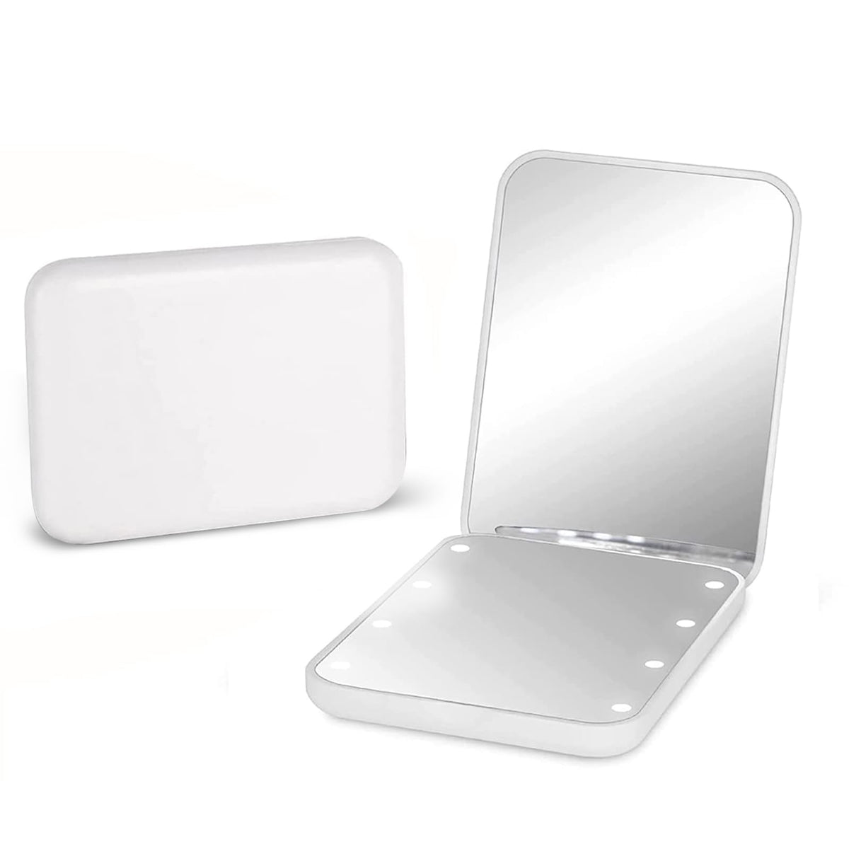 Kintion Led Pocket Mirror, 1X/3X Magnification, Compact & Portable, White Travel Makeup Mirror