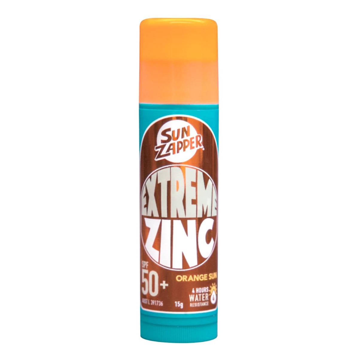 Sun Zapper Extreme Zinc Stick Spf50+ - Orange Mineral Sunscreen, Uva/Uvb Protection, Made In Australia