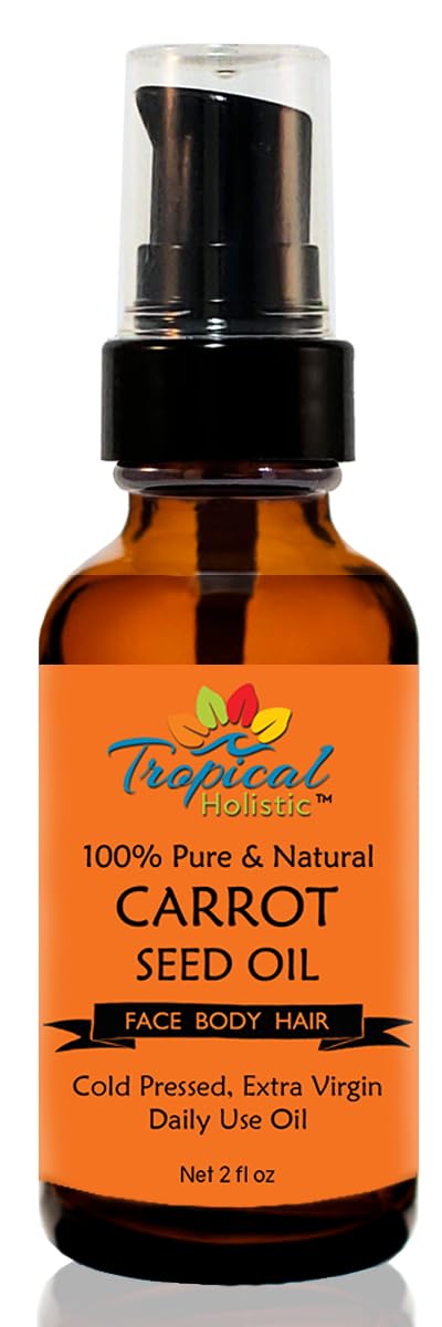 Tropical Holistic Carrot Seed Oil 2Oz - 100% Pure, Cold Pressed, Anti-Wrinkle Moisturizer