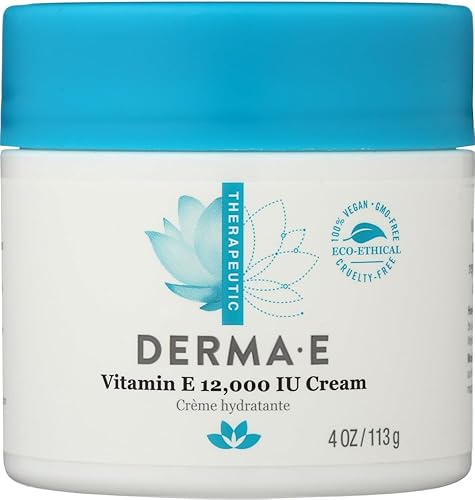 Derma E Vitamin E Creme 12000 Iu, 4 Oz - 2 Pack, Moisturizing Lanolin Cream, White