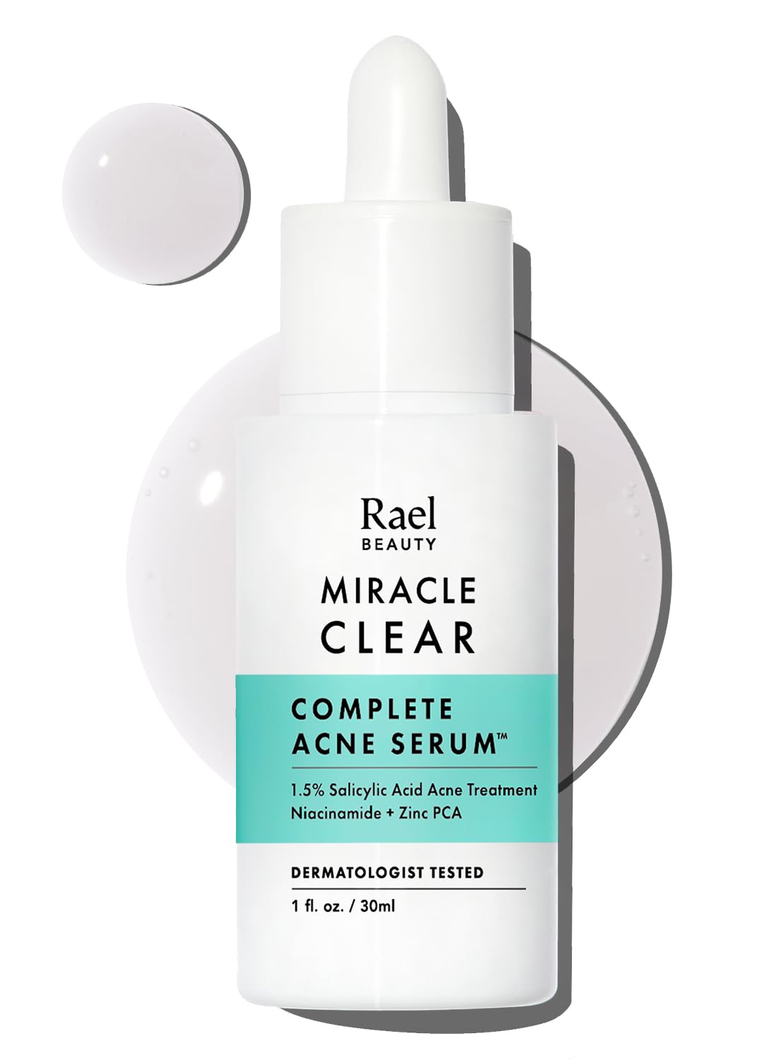 Rael Miracle Clear Acne Treatment Serum - 1.5% Salicylic Acid, 2% Niacinamide, 1Oz