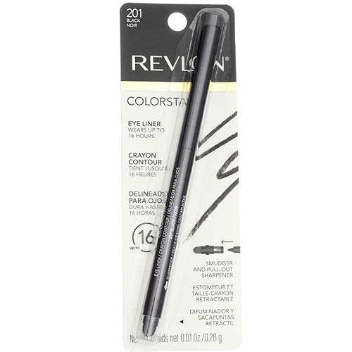 Revlon Colorstay Eyeliner Pencil, Black 201, 0.01 Oz, Long-Lasting, Pack Of 4