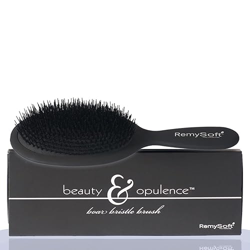 Remysoft Boar Bristle Brush - Safe For Hair Extensions, Weaves & Wigs, Black, 1 Count