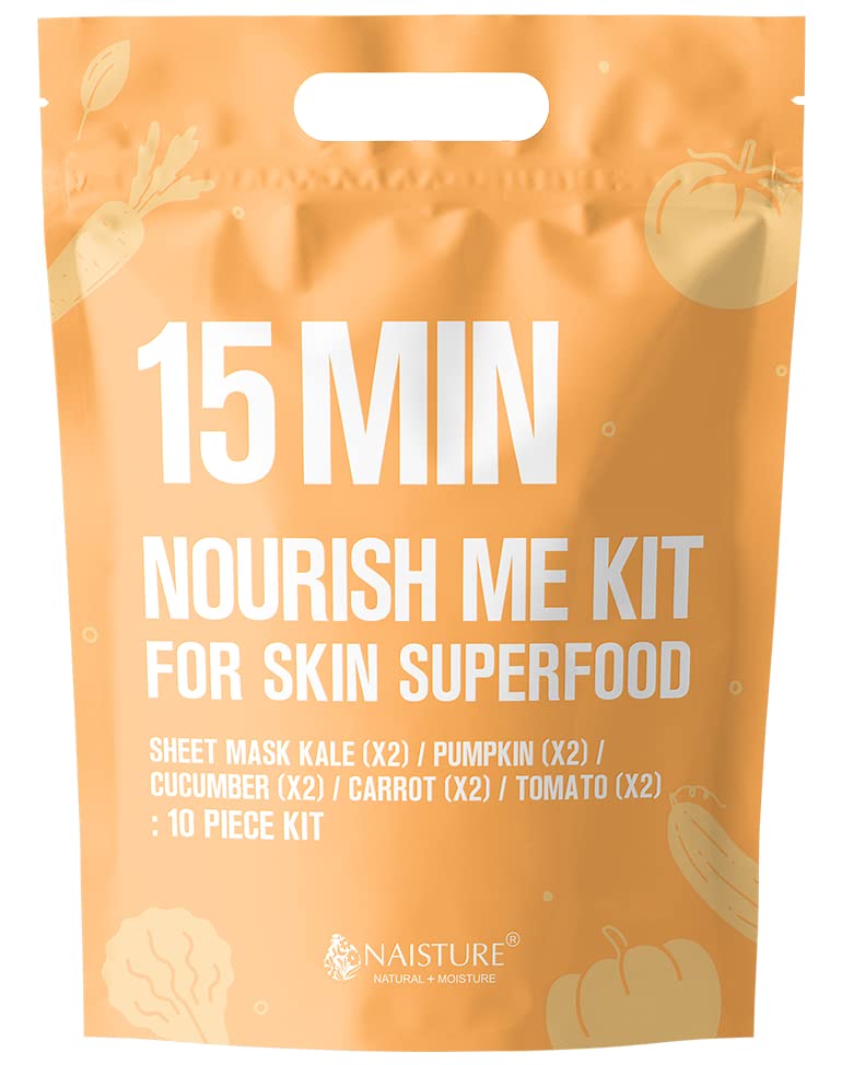 Naisture Superfood Korean Spa Kit - 7 Nourishing Masks With Kale, Pumpkin, Cucumber & More