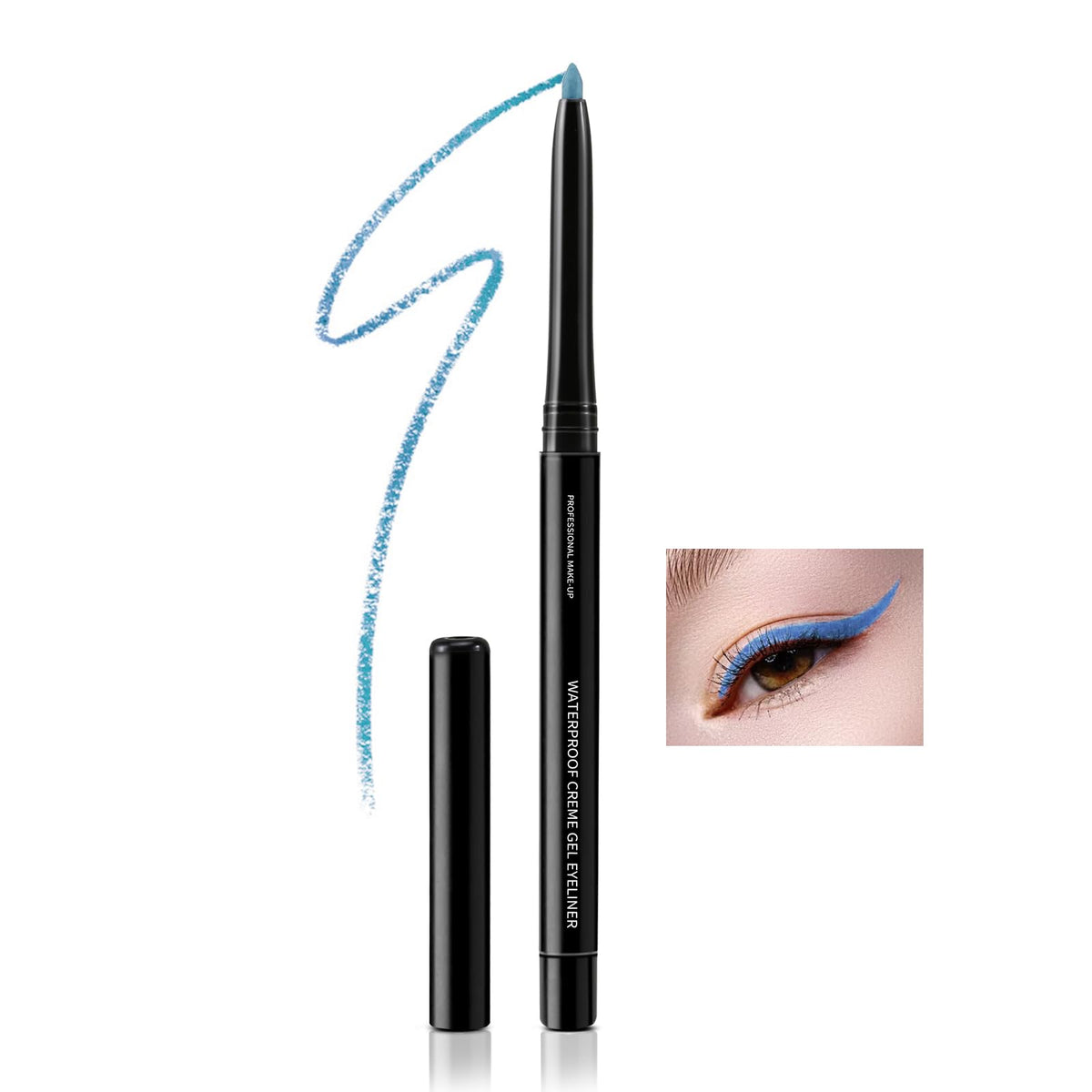 Boobeen Waterproof Gel Eyeliner Pencil - High Pigmented, Smudge-Proof, 0.35 Oz, Color 06