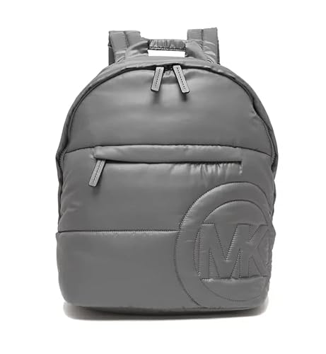 Michael Kors Rae Medium Nylon Backpack - Heather Grey, One Size, Leather Trim, Stylish & Durable