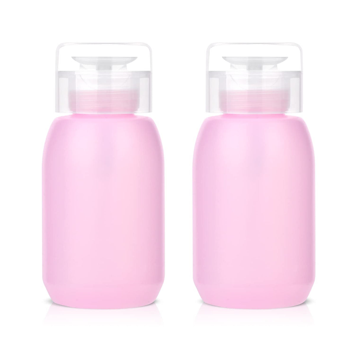 Mekk Acetone Pump Dispenser, 200Ml Nail Polish Remover & Makeup Remover, 2 Pack, A-Pink