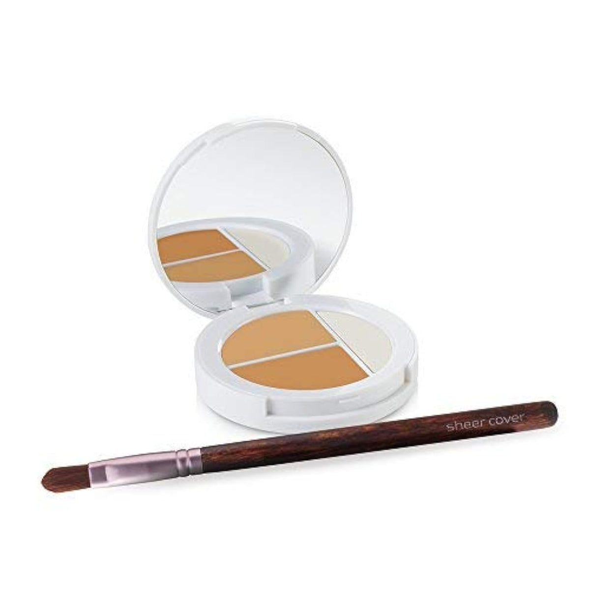 Sheer Cover Conceal And Brighten Highlight Trio – Medium/Tan Concealers & Free Brush - 3G