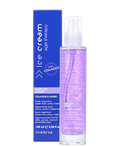 Inebrya Ice Cream Hair Lift Serum with Collagen for Mature, Treated Hair - 3.38 Fl Oz