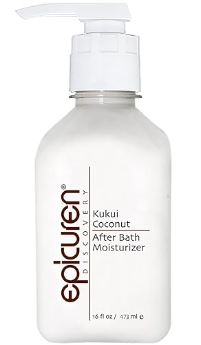 Epicuren Discovery Kukui Coconut After Bath Body Moisturizer, 8 Fl Oz, Hydrating Body Lotion