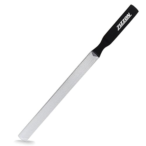 Zizzon Stainless Steel Nail File - 4-Sided, 7 Inch Length, Black, Durable Nail Care Tool