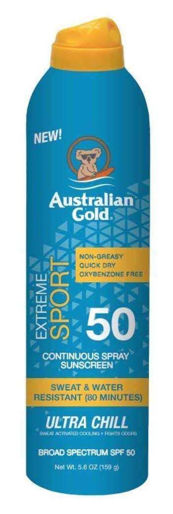 Australian Gold Spf 50+ Continuous Spray Sunscreen, 6 Oz Xtreme Sport (3 Pack)