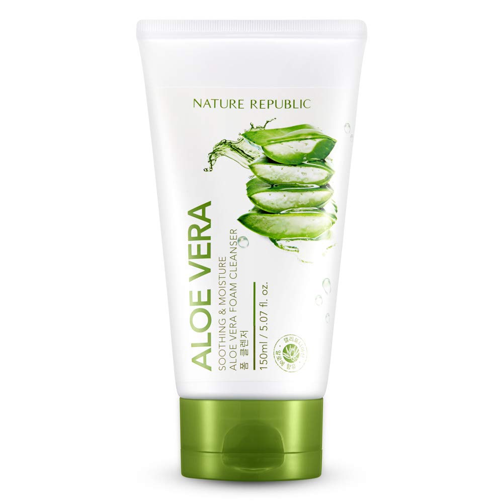 Nature Republic Aloe Vera Soothing Foam Cleanser 150Ml - Hydrating & Moisturizing Cleanser