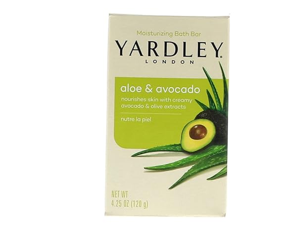 Yardley Aloe & Avocado Bath Bar, 8 Oz - Moisturizing Soap For Soft, Smooth Skin