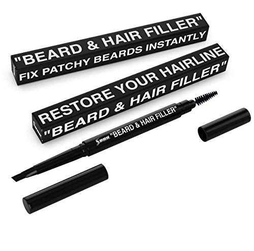 Bbs Best Beard Stuff Beard & Hair Filler Pen - Waterproof, Vegan, With Vitamin E - Black