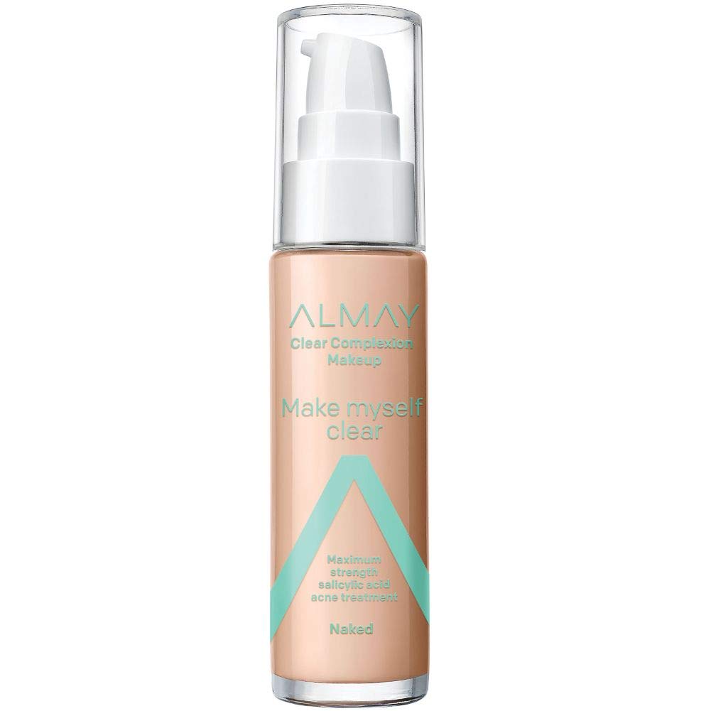 Almay Acne Face Makeup Foundation With Salicylic Acid, Matte Finish, 300 Naked, 1 Fl Oz