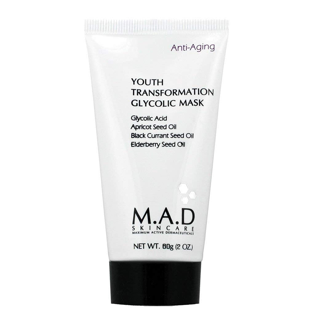 M.A.D. Skincare Youth Transformation Glycolic Mask, 60G - Exfoliating Facial Treatment