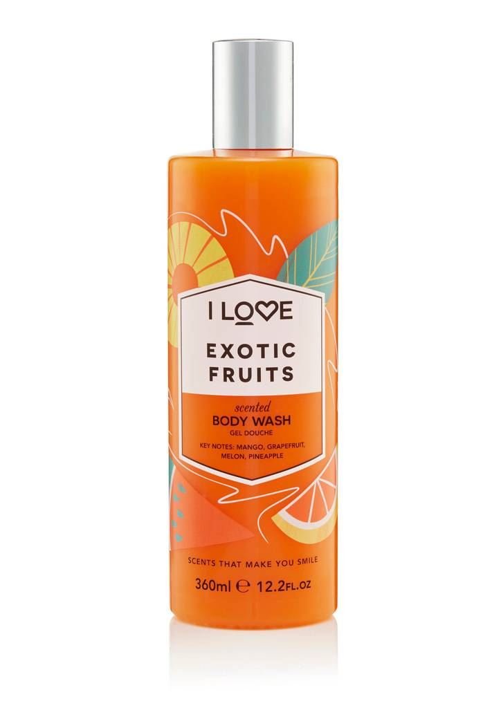 I LOVE Exotic Fruit Scented Body Wash - Mango, Grapefruit & Melon - 12.7 oz Moisturizing Bubble Bath