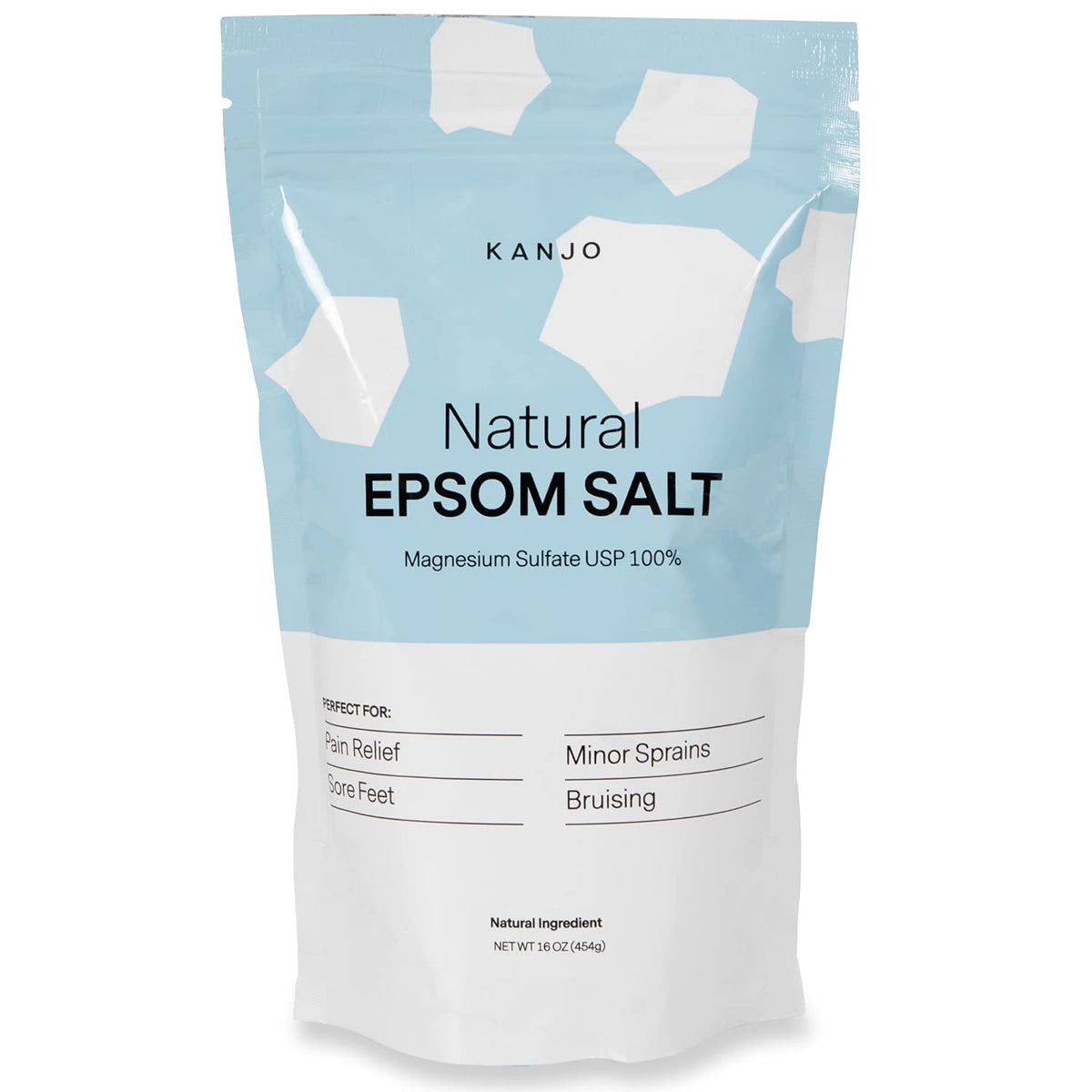 Kanjo Epsom Salt - 100% Pure Magnesium Sulfate - Muscle & Joint Pain Relief - Unscented - 16