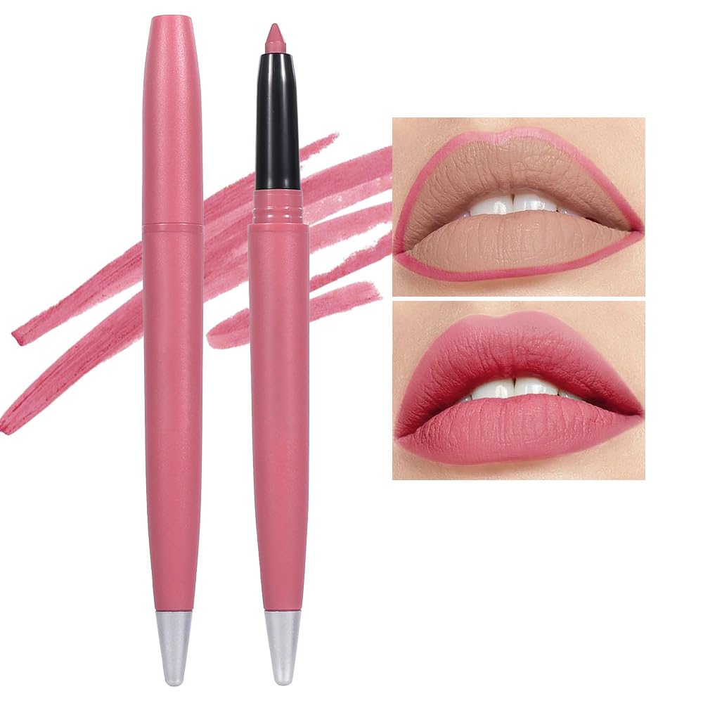 Wantuoluo Matt Nude Lipstick & Lipliner Crayons Set, Velvet Smooth & Waterproof, 1 Count