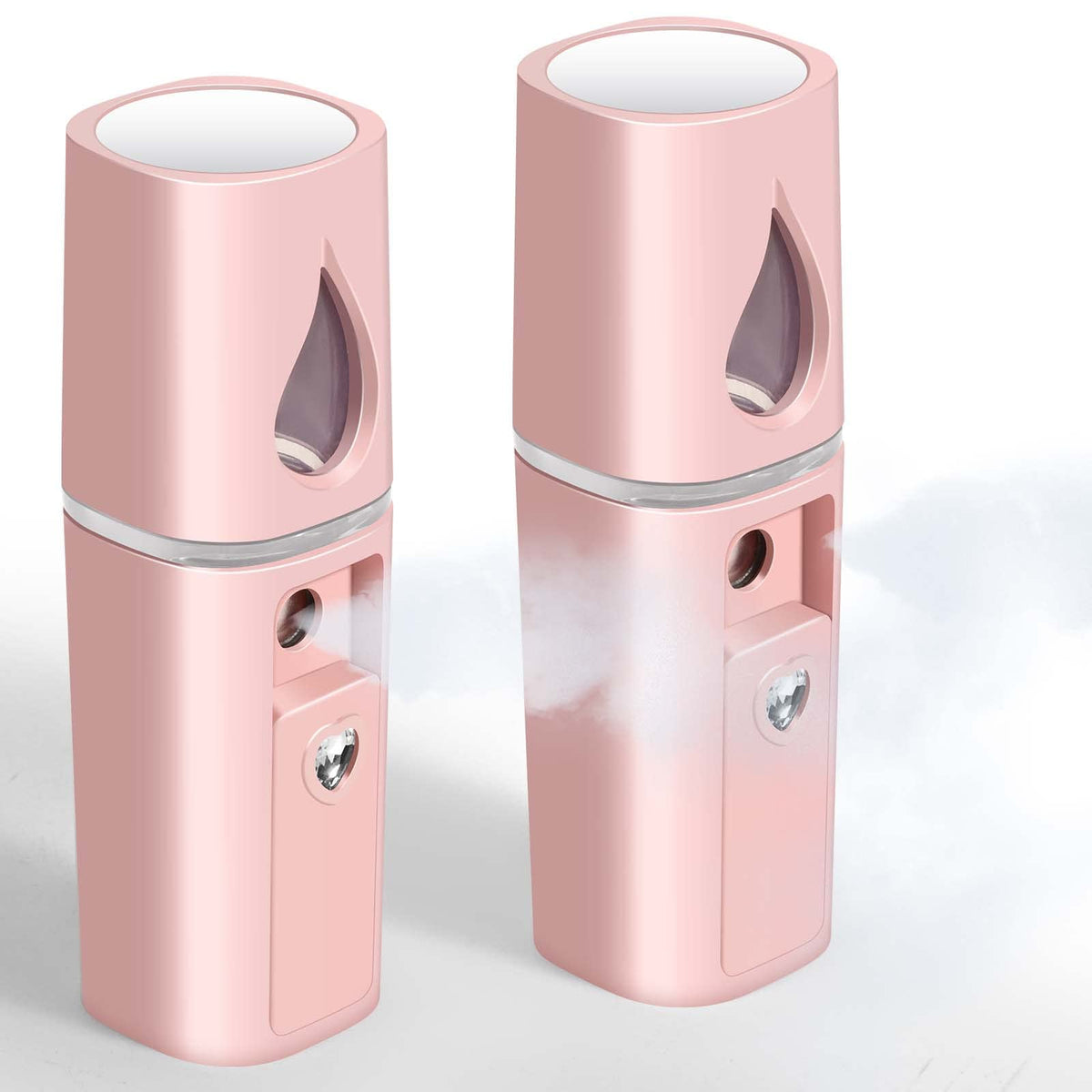 Giverare Nano Facial Steamer 2-Pack, Usb Rechargeable Mist Sprayer For Hydrating & Makeup - Pink