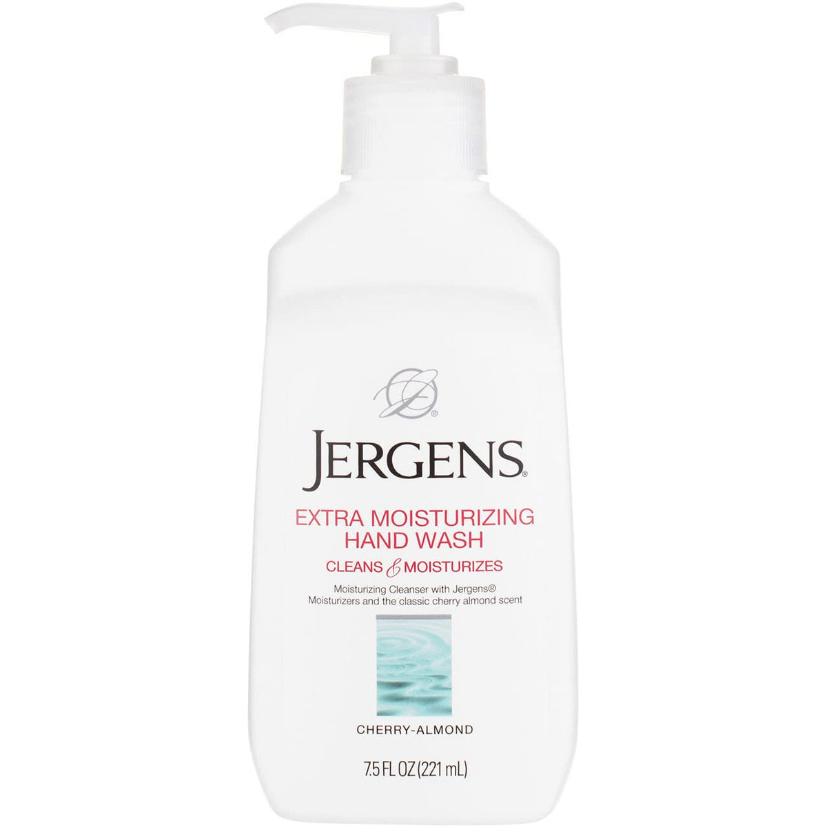 Jergens Extra Moisturizing Liquid Hand Wash Pump, 7.5 Fl Oz, Pack Of 4 - White