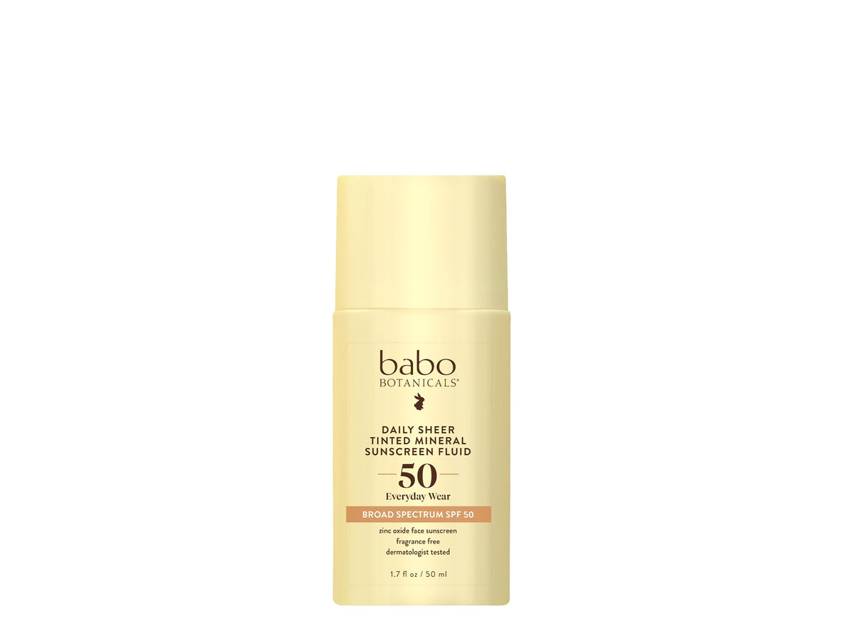 Babo Botanicals Spf50 Daily Sheer Tinted Mineral Sunscreen - Fragrance-Free, Lightweight, 1.7 Fl Oz