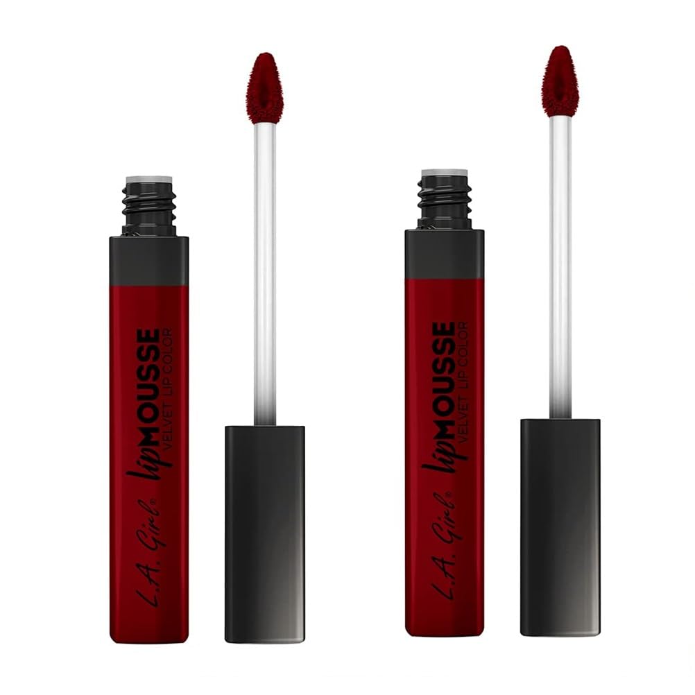 L.A. Girl Lip Mousse Velvet Lip Color - Pack Of 2, Slay Glc790, Long-Lasting Matte Finish