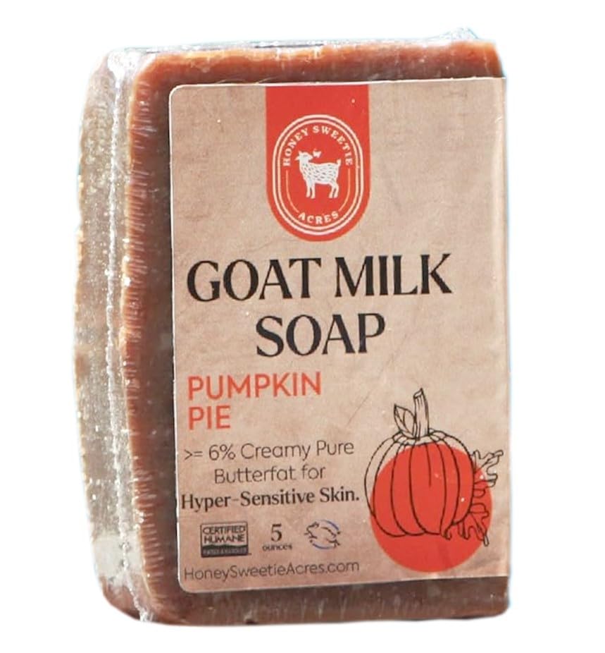 Honey Sweetie Acres Goat Milk Soap - Handmade Pumpkin Pie, 5 Oz Moisturizing Bar