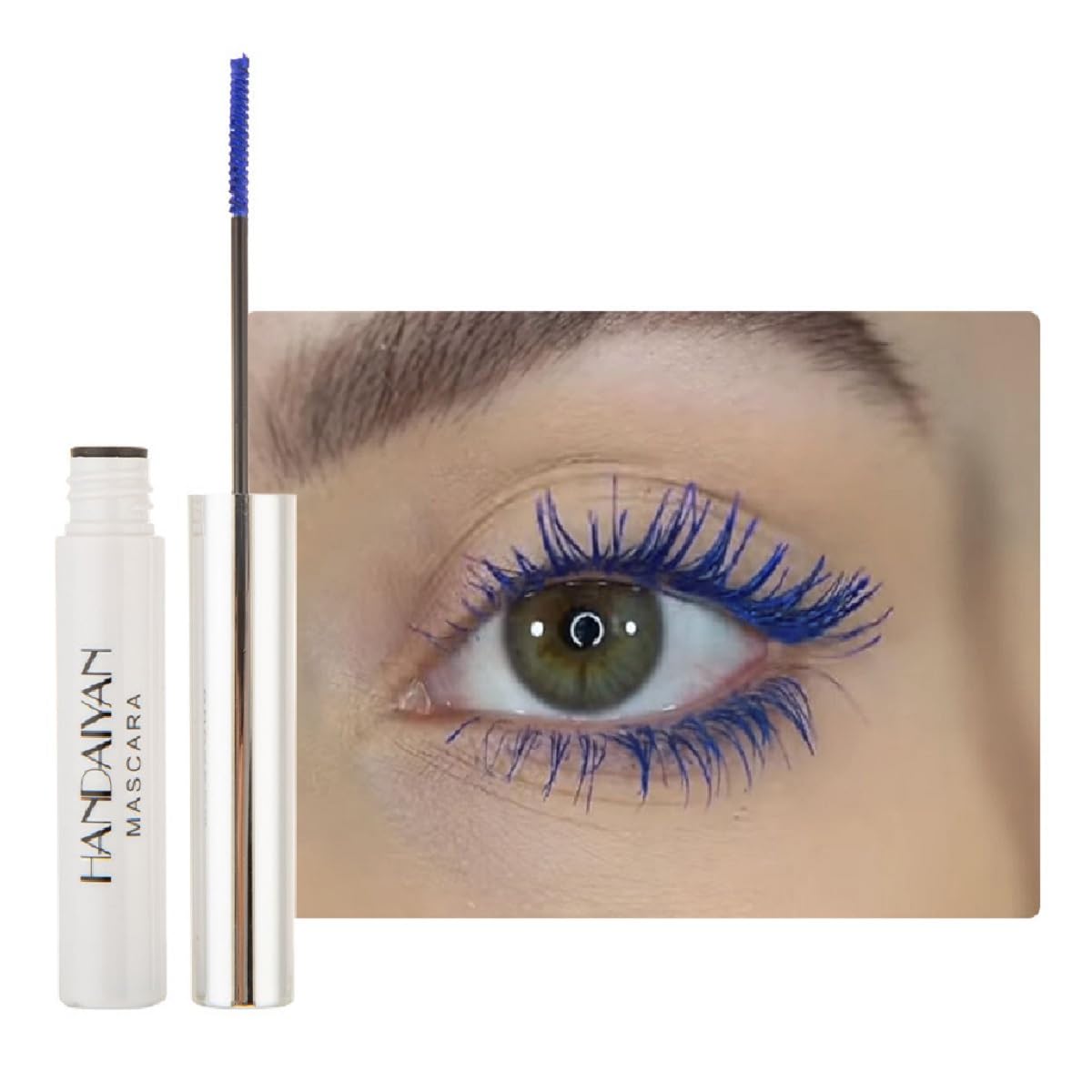 Nvyue Sapphire Blue Waterproof Mascara - Fast Drying, Curling & Lengthening Eyelashes, 0.18 Fl Oz